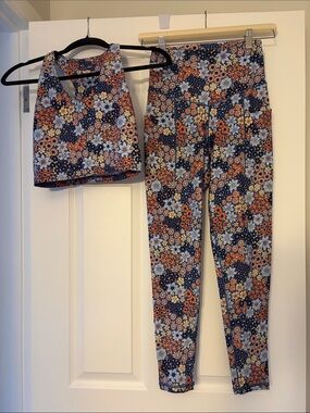 aerie Floral High-Waist Leggings & Sports Bra Set